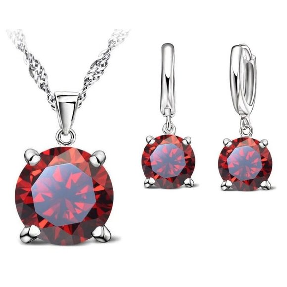 Jewelry - ❤️ 925 Sterling Silver Earrings And Necklace Set Round Shape Hoop